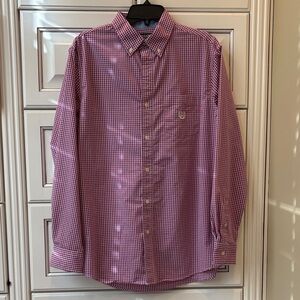 Chaps Men's Pink Checkered Button Down Shirt